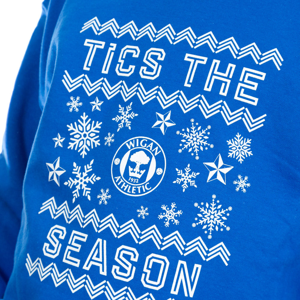 Tics The Season Youth Xmas Jumper Blue