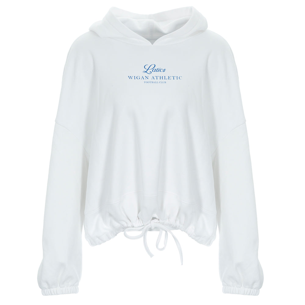 Ladies Latics Cropped Hoodie White