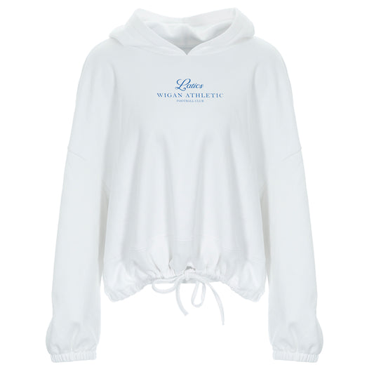 Ladies Latics Cropped Hoodie White