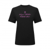 SCROLL TEXT TEE BLACK/ MAGENTA 